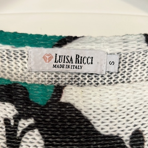 Luisa Ricci Italy Flowery Sweater  Top Size Small - Picture 2 of 4